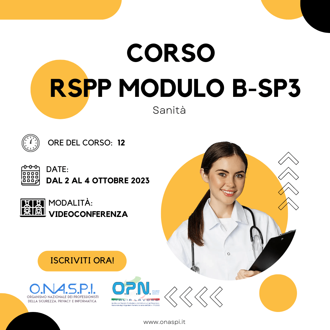 Corso RSPP modulo B-Sp3 (Sanità)
